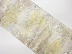 リサイクル　金彩荒波模様織出し袋帯